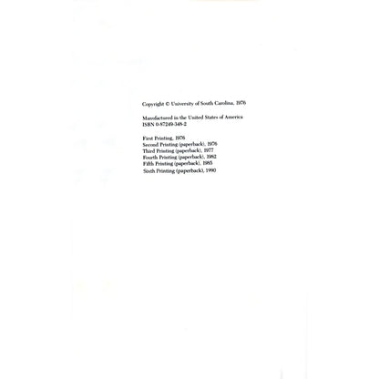 Title page for Two Hundred Years of Charleston Cooking showing copyright information for University of South Carolina, 1976, and printing history from 1976 to 1990.