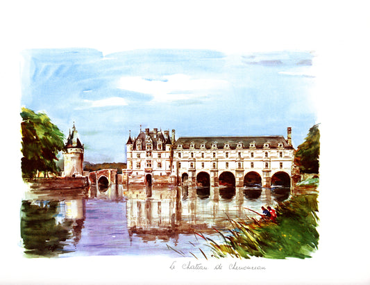 Watercolor Print of LE CHÂTEAU DE CHENONCEAU