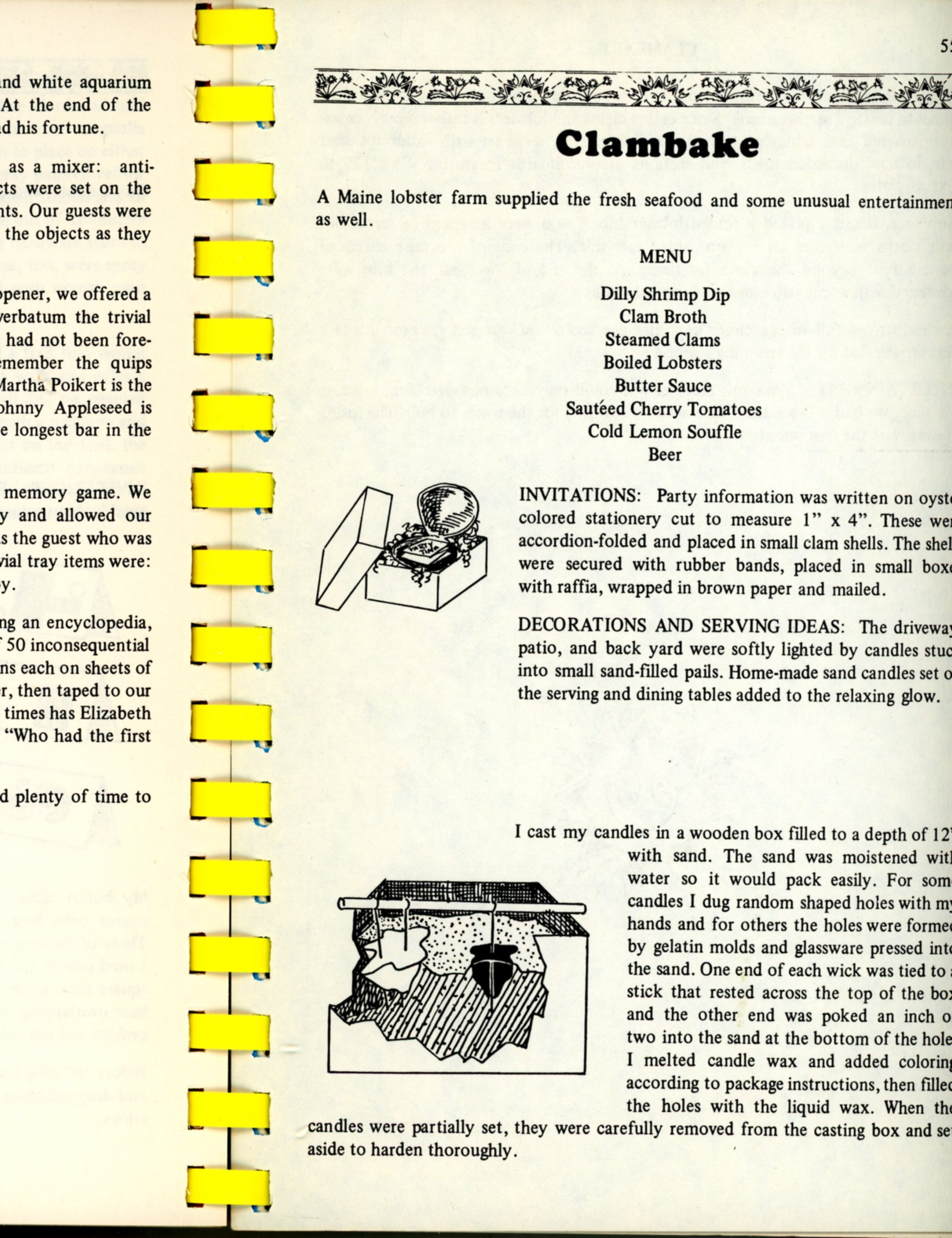 CINCINNATI CELEBRATES Cooking & Entertaining | Junior League of Cincinnati ©1974 1980 Clambake Party