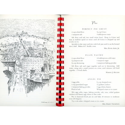 First edition 1966 Cincinnati Cook Book with pioneer recipes, Caroline Williams illustrations, and regional culinary history. Recipe 2
