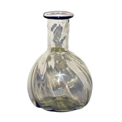 Early American Blown Glass RIB SWIRL BOTTLE 5 ¼” high Zanesville Style