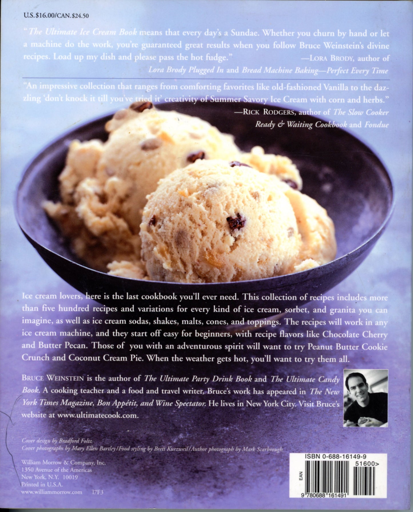 THE ULTIMATE ICE CREAM BOOK by Bruce Weinstein ©1999