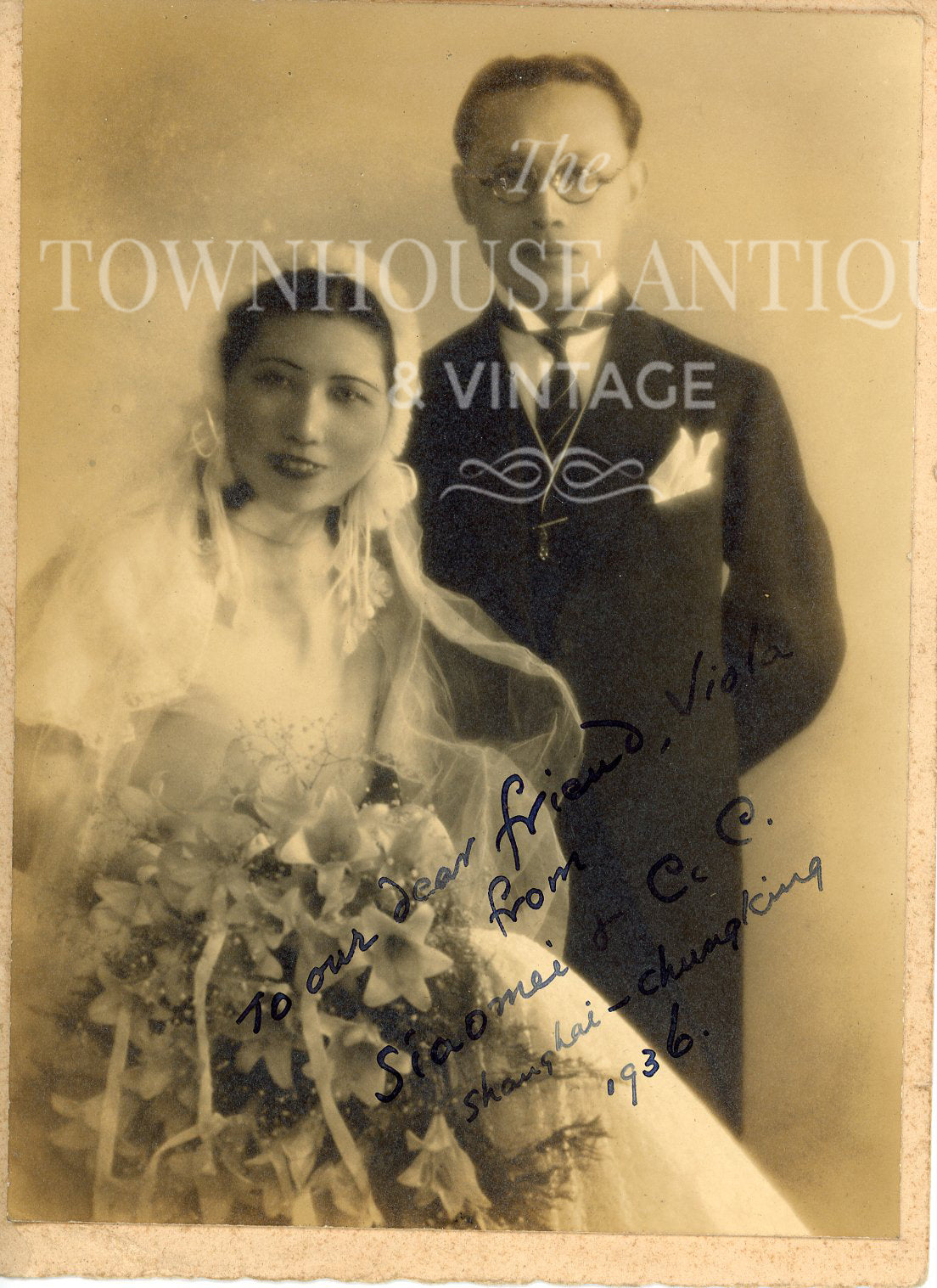 WILLIAM GAMBLE MEMORIAL HOSPITAL Chungking China Medical Missionaries Photograph Collection Bride & Groom Circa 1920s