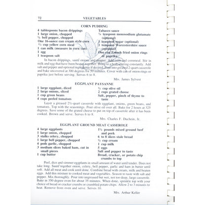 River Road Recipes II with 600+ classic Louisiana dishes. Junior League of Baton Rouge Hall of Fame cookbook. Corn pudding recipe.
