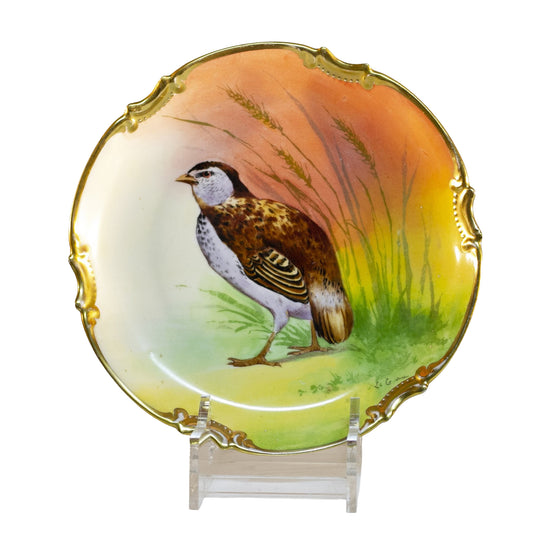Limoges Game Bird Plate Signed Coudert Pheasant Coronet Front