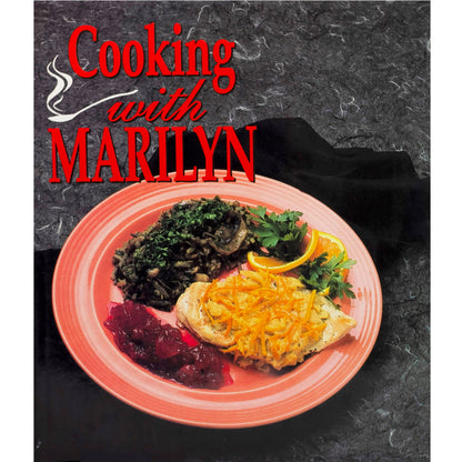 Cooking with Marilyn offers 200 recipes, menus & food tips from chef‑teacher Marilyn Harris. Like‑new hardcover with dust jacket; author‑inscribed copy. Cover