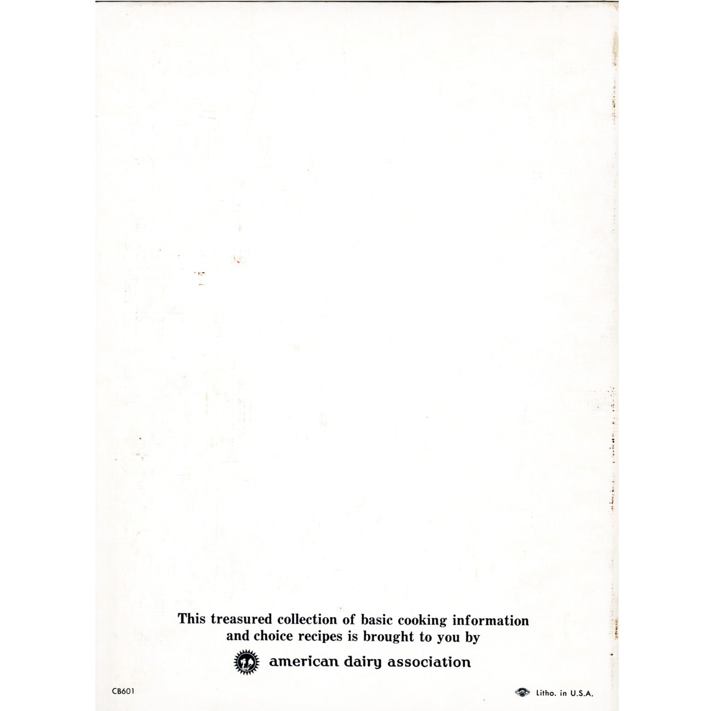 1966 Modern Approach to Everyday Cooking — 500+ retro recipes, mid‑century food photography, and dairy‑industry promotional history. Spiral‑bound Back Cover