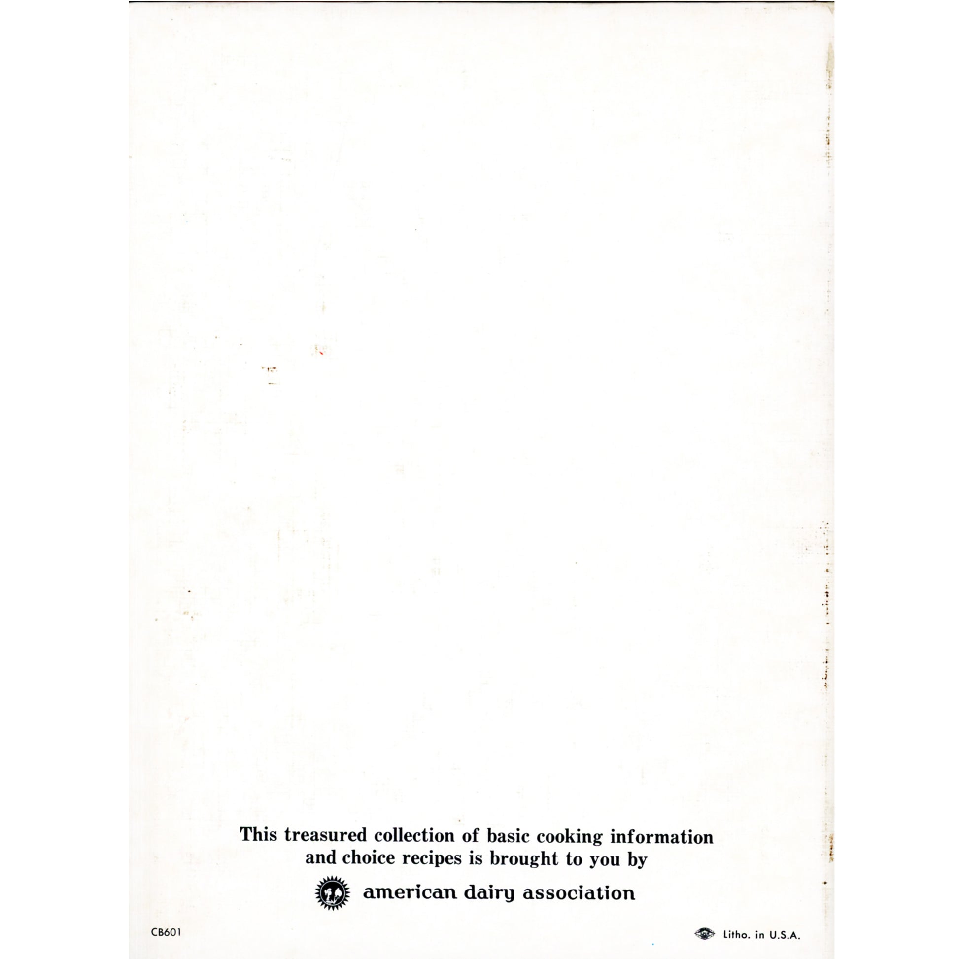 1966 Modern Approach to Everyday Cooking — 500+ retro recipes, mid‑century food photography, and dairy‑industry promotional history. Spiral‑bound Back Cover