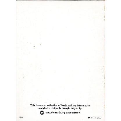 1966 Modern Approach to Everyday Cooking — 500+ retro recipes, mid‑century food photography, and dairy‑industry promotional history. Spiral‑bound Back Cover