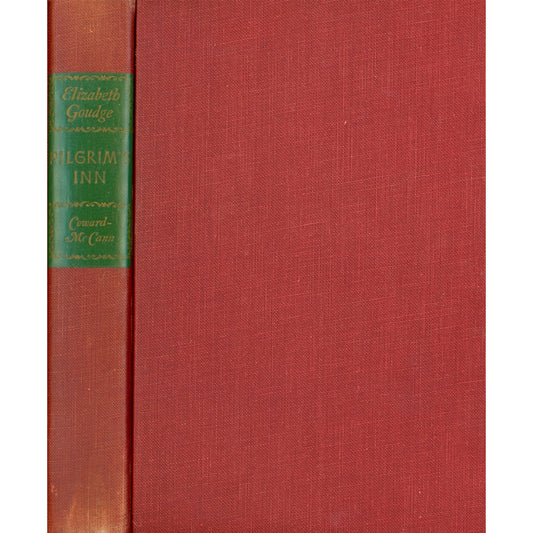 1948 first edition of Pilgrim’s Inn by Elizabeth Goudge. Decorative Coward-McCann hardcover in VG-EX condition without dust jacket. Cover