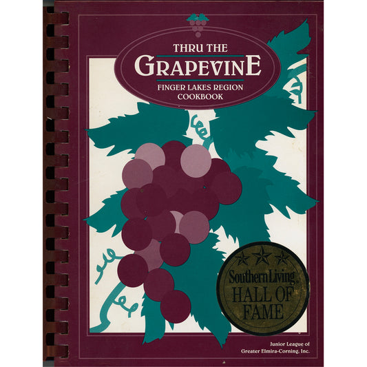 Thru the Grapevine cookbook, 6th printing. Near‑mint. 635 recipes, winery chapter, regional history. Southern Living Hall of Fame winner. Cover
