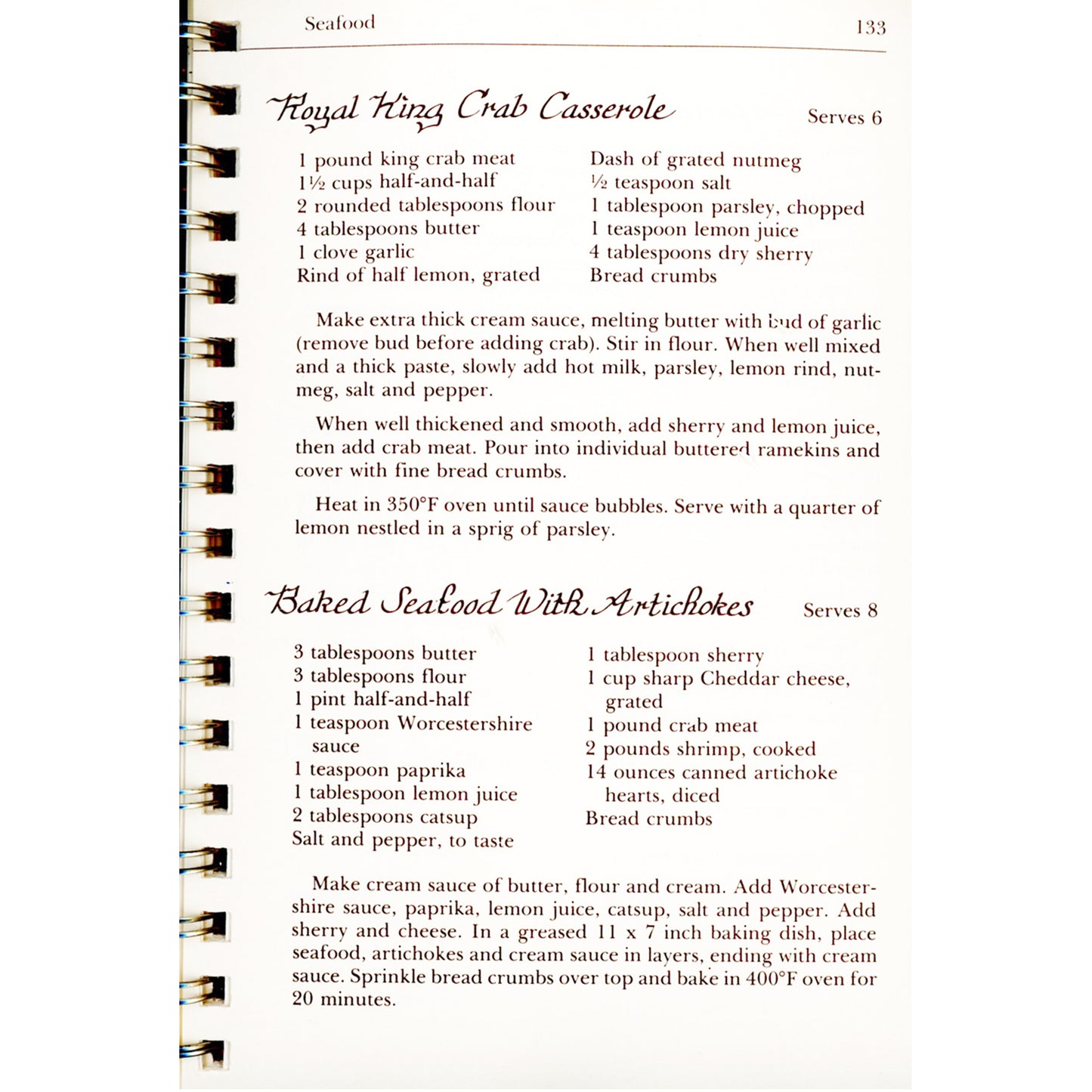 Savannah Style cookbook with 464 triple‑tested Southern recipes. Hall of Fame award winner. Crab Casserole