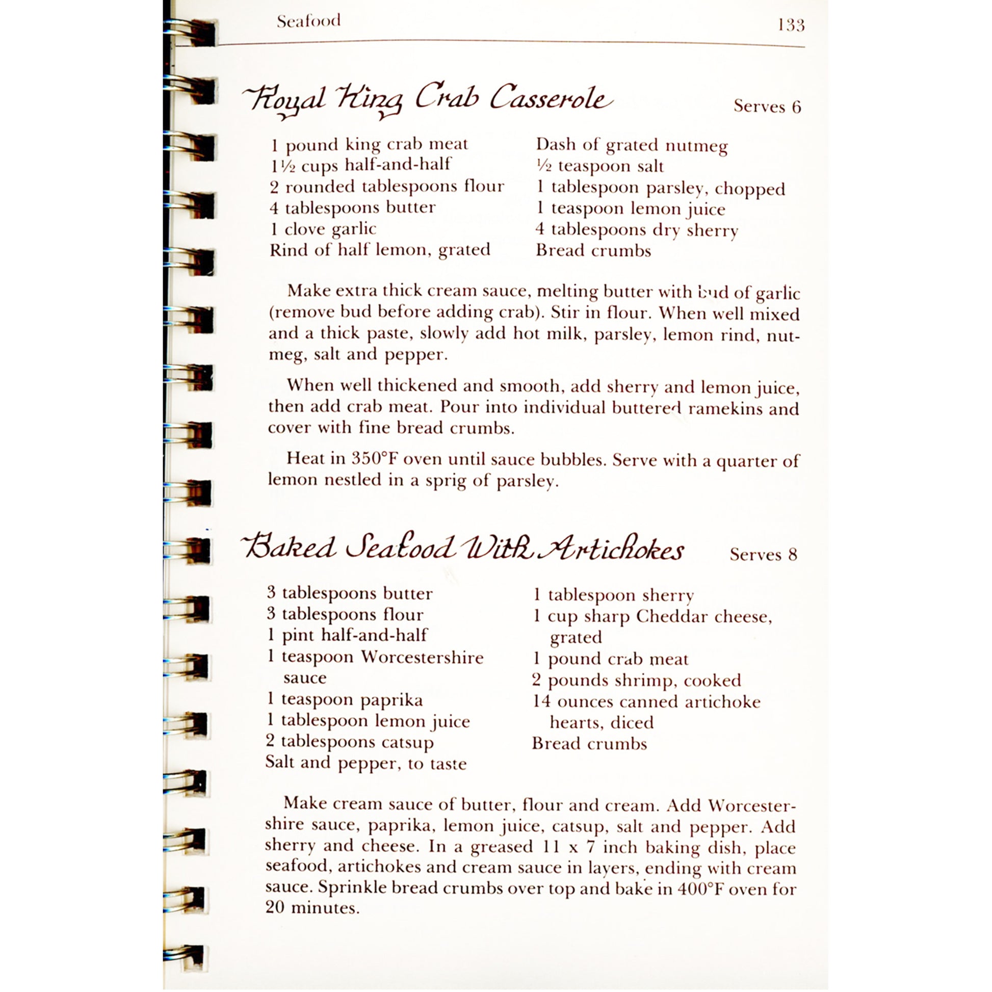 Savannah Style cookbook with 464 triple‑tested Southern recipes. Hall of Fame award winner. Crab Casserole