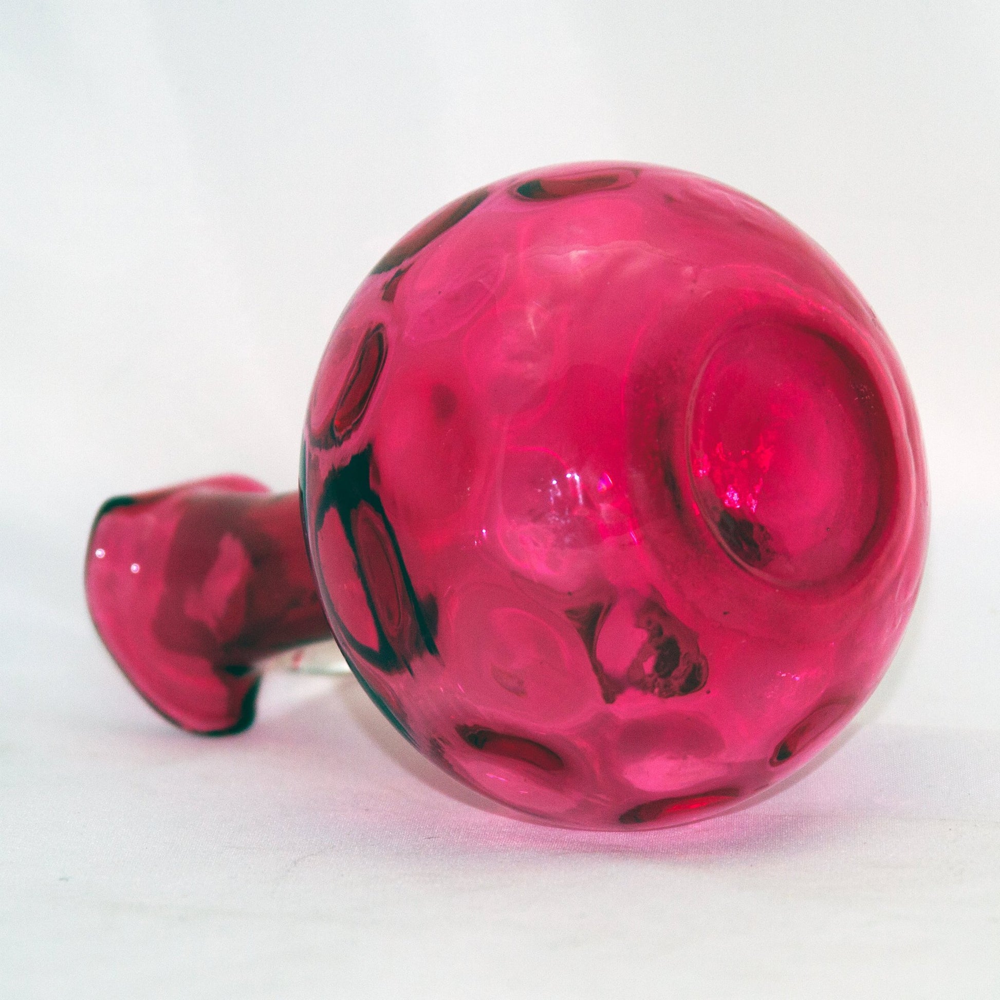 FENTON CRANBERRY GLASS Cruet Pitcher in Ruby Overlay & Polka Dot Pattern Circa 1950s