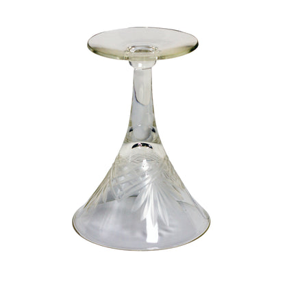 Set of 7 vintage Nachtmann Nierstein / Gorham Cherrywood cut crystal liquor cocktail glasses with fan and crosshatch design. Made in Germany. Single 