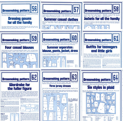 Phoebus Publishing DRESSMAKING PATTERNS Set of 80 Uncut  56 - 64