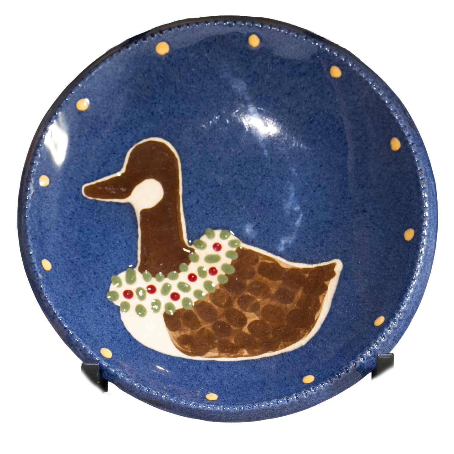 Earthen Vessel Redware Christmas Goose Dish | Signed K. von Hedemann | Cincinnati 1986 Folk Pottery