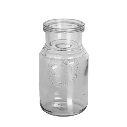Early 1907–1912 Eddy & Eddy embossed Pure Food Products jar. St. Louis pantry glass with wide mouth and stepped neck. Charming antique display piece.