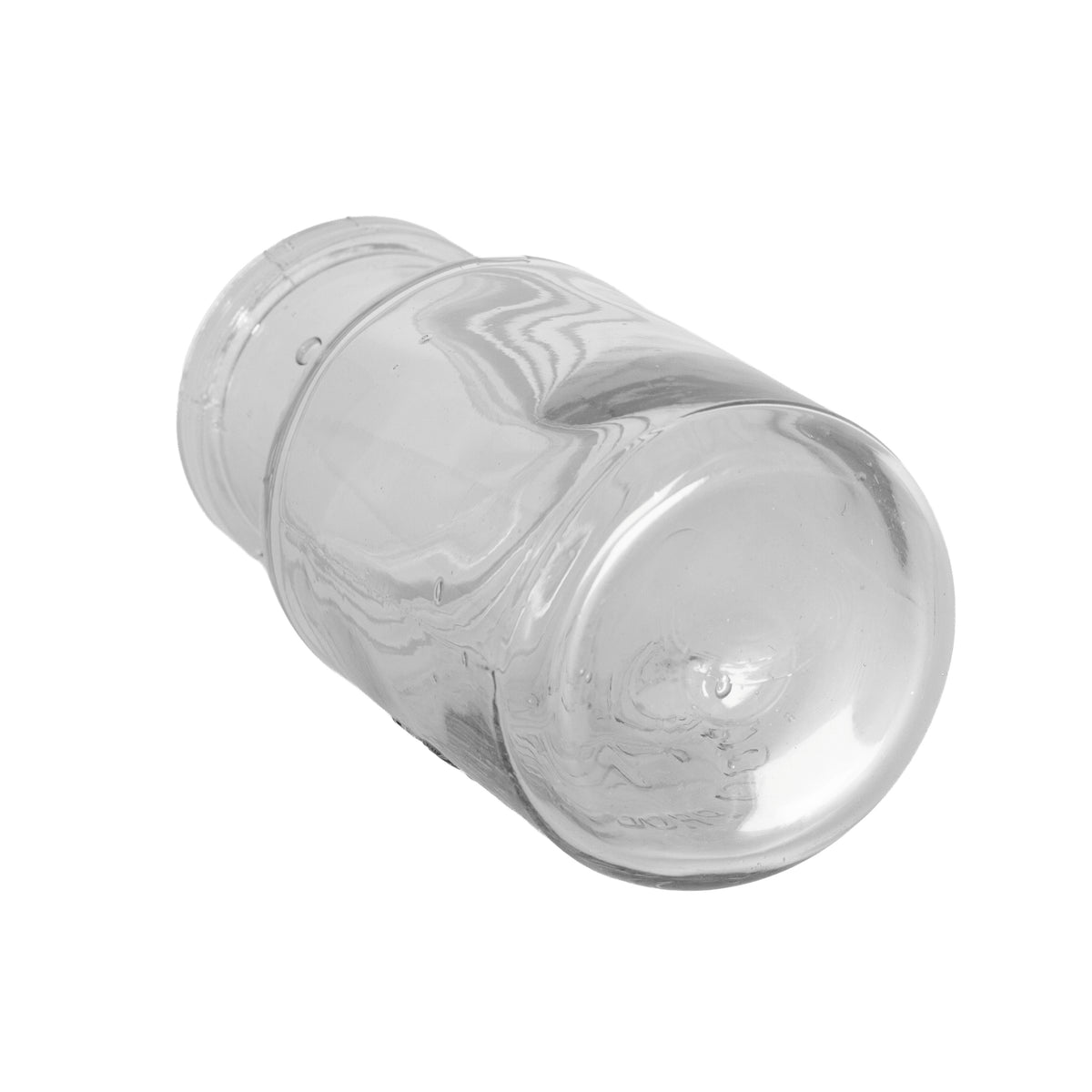 Early 1907–1912 Eddy & Eddy embossed Pure Food Products jar. St. Louis pantry glass with wide mouth and stepped neck. Charming antique display piece.