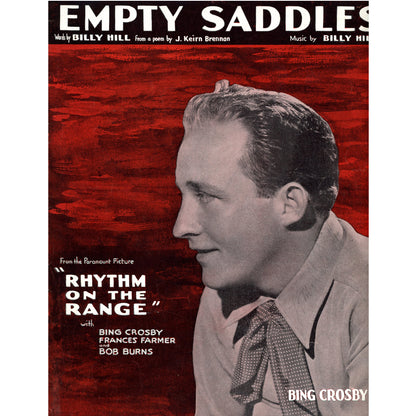 EMPTY SADDLES Sheet Music from Bing Crosby's Rhythm on the Range ©1936 COVER