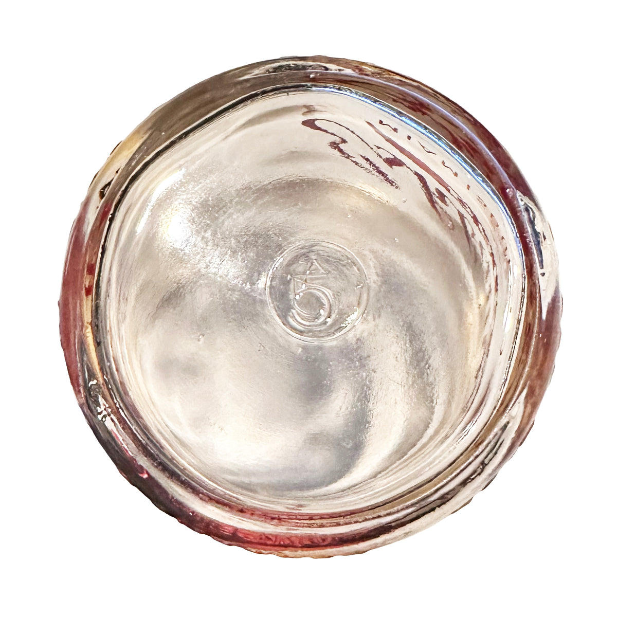 1940s Eshbaugh's Dairy glass jar from Miamisburg, Ohio. Red advertising, 12 oz capacity, and excellent vintage condition.