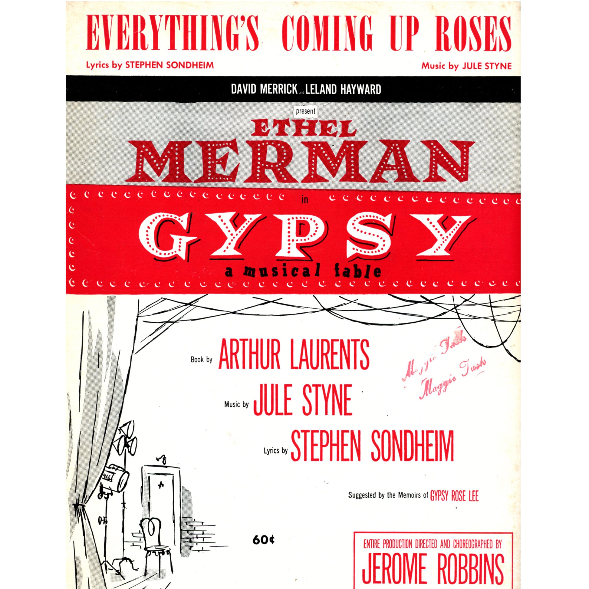 EVERYTHING'S COMING UP ROSES by Julie Styne & Stephen Sondheim Sheet Music ©1959 COVER