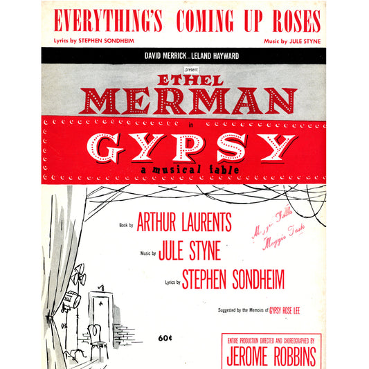 EVERYTHING'S COMING UP ROSES by Julie Styne & Stephen Sondheim Sheet Music ©1959 COVER