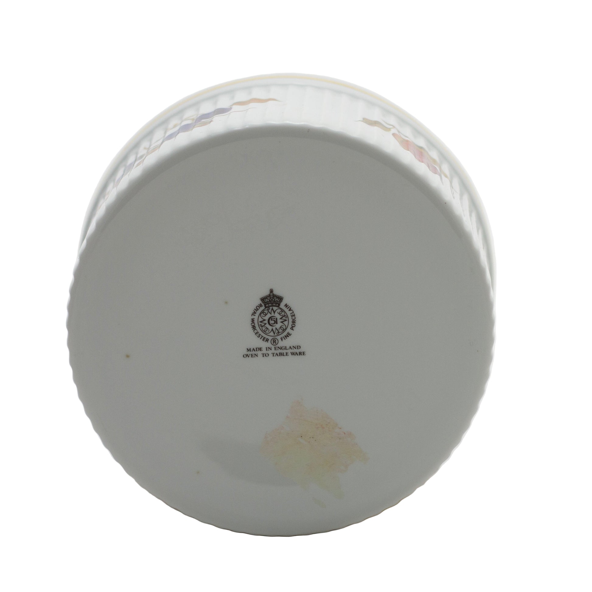 Royal Worcester Evesham Gold Soufflé Dish – Fine English Porcelain 6" Oven Safe mark