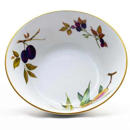Royal Worcester Evesham Gold Porcelaine Saladier 25 cm à Décor de Fruits et Bord Doré