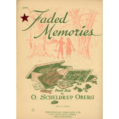 FADED MEMORIES Piano Solo by O. Scheldrup OBerg Vintage Sheet Music ©1947