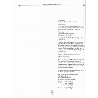 Dining by Fireflies – Junior League of Charlotte First Edition Hard Copy - Title Page