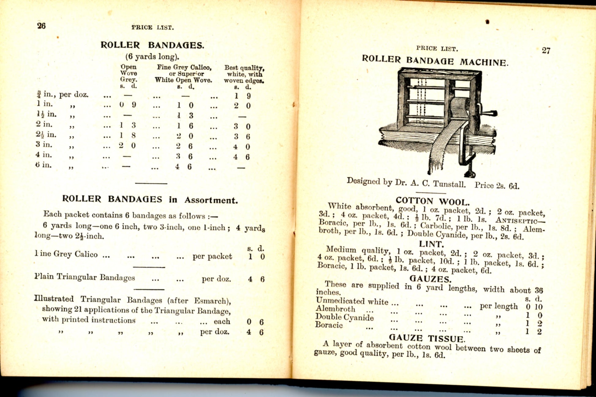 FIRST AID TO THE INJURED St. John's Association ©1901 Bandage Machine