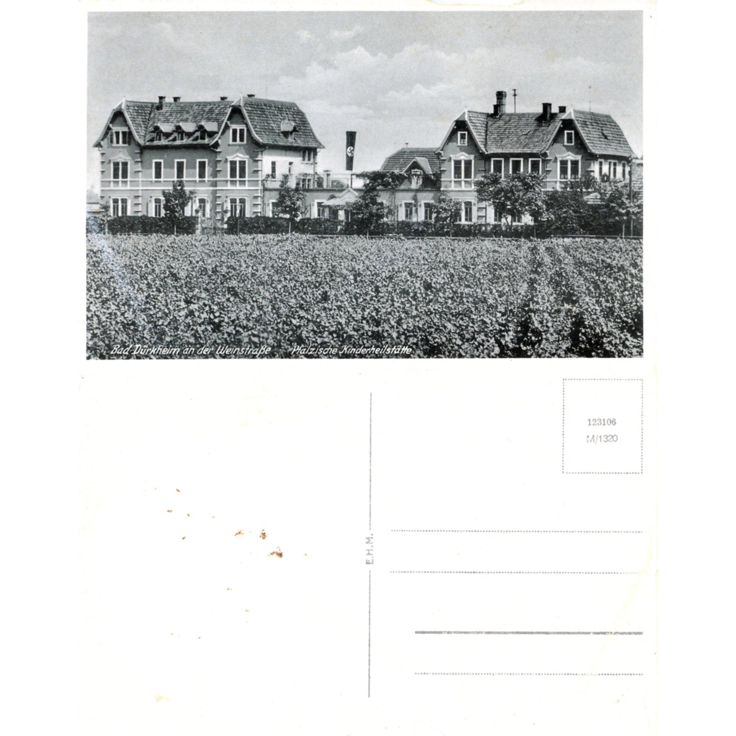 Bad Dürkheim Germany Wine Country | Children's Hospital Postcard | E.H.M. M/1320 Front and Back