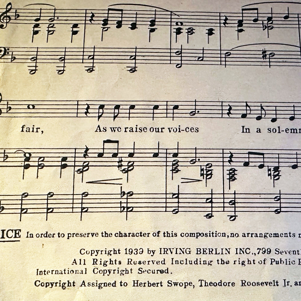Partition "God Bless America" 1939 | Irving Berlin | Kate Smith