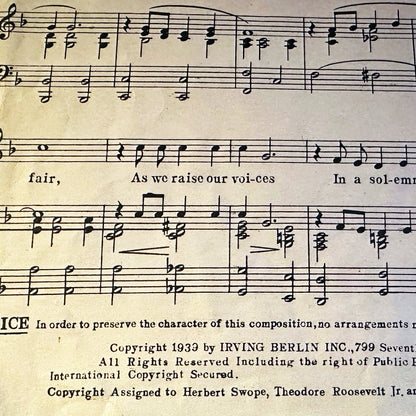 Partition "God Bless America" 1939 | Irving Berlin | Kate Smith