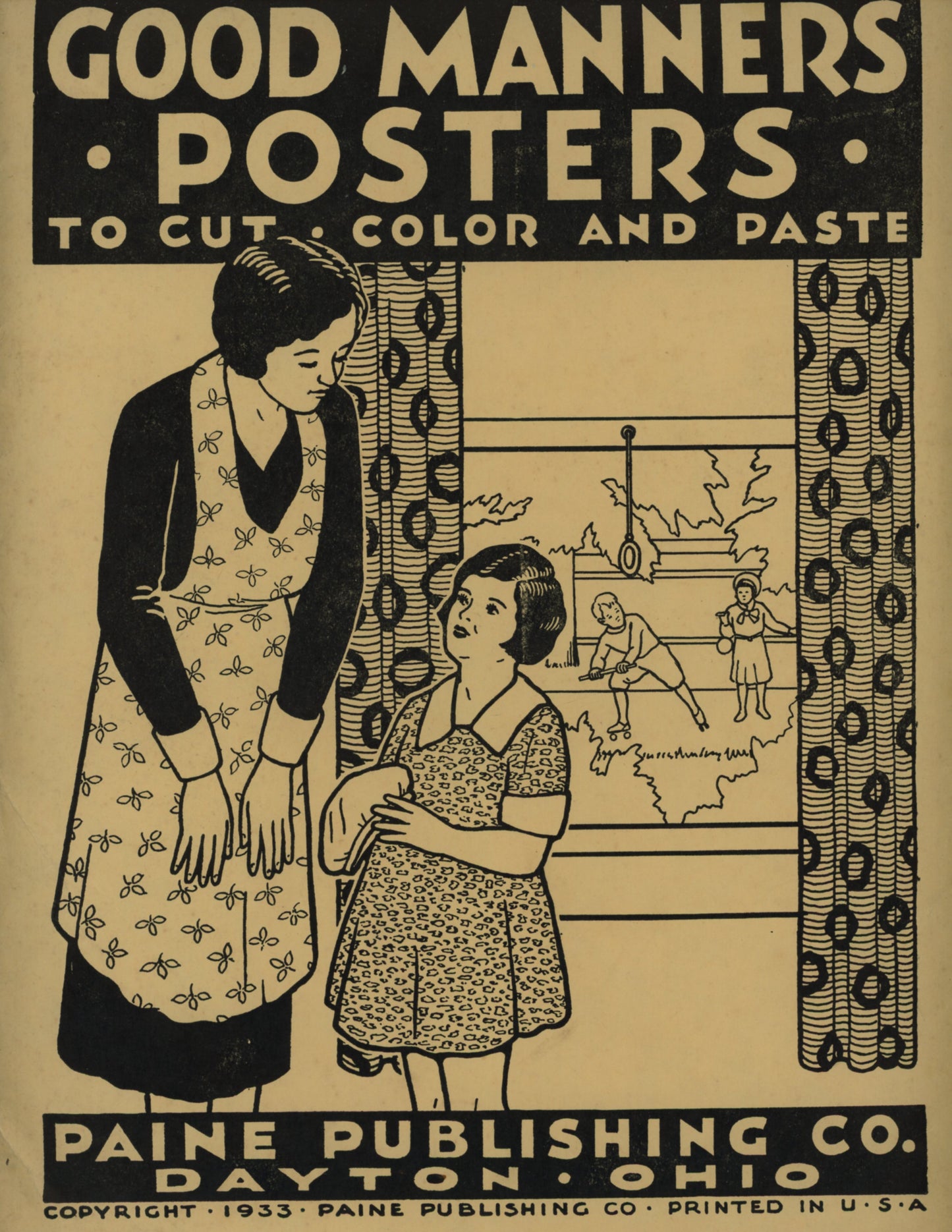 GOOD MANNERS POSTERS To Cut and Color and Paste ©1933 ENVELOPE COVER