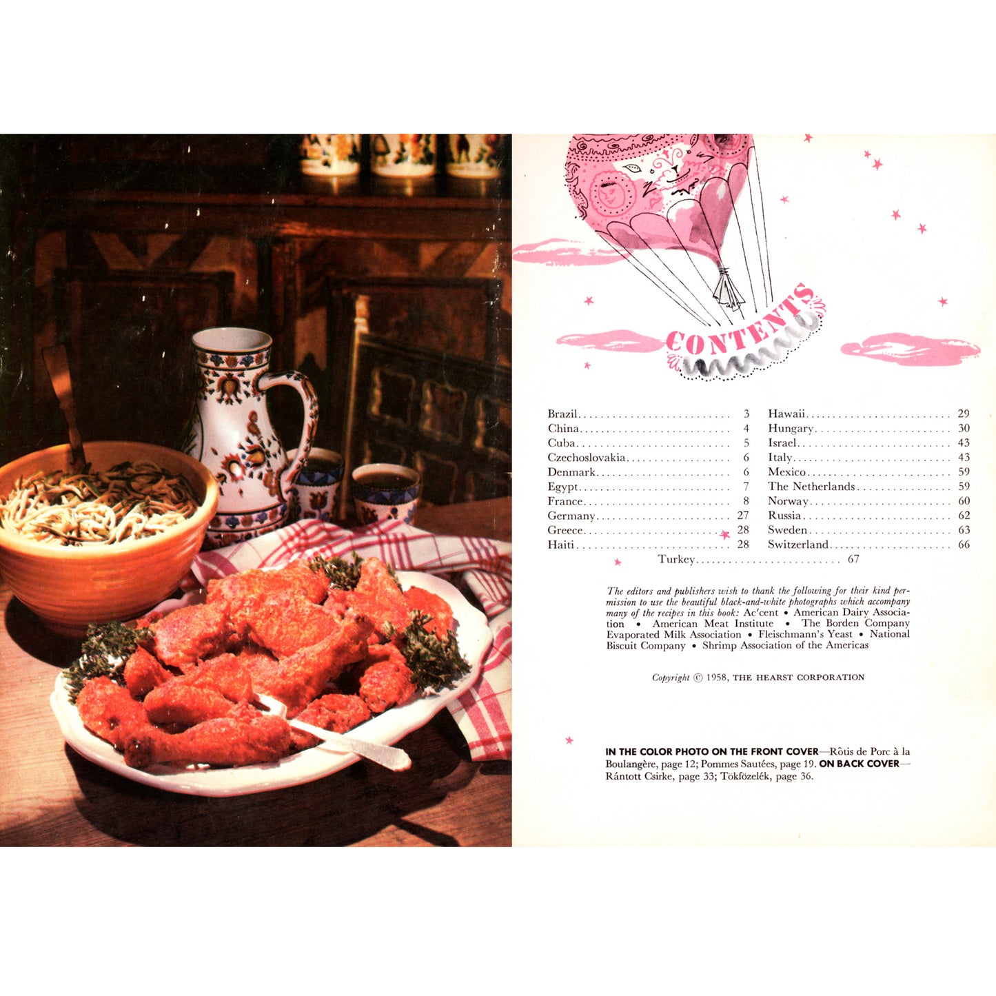 Good Housekeeping 1958 Recipe Booklets Around the World Table of Contents