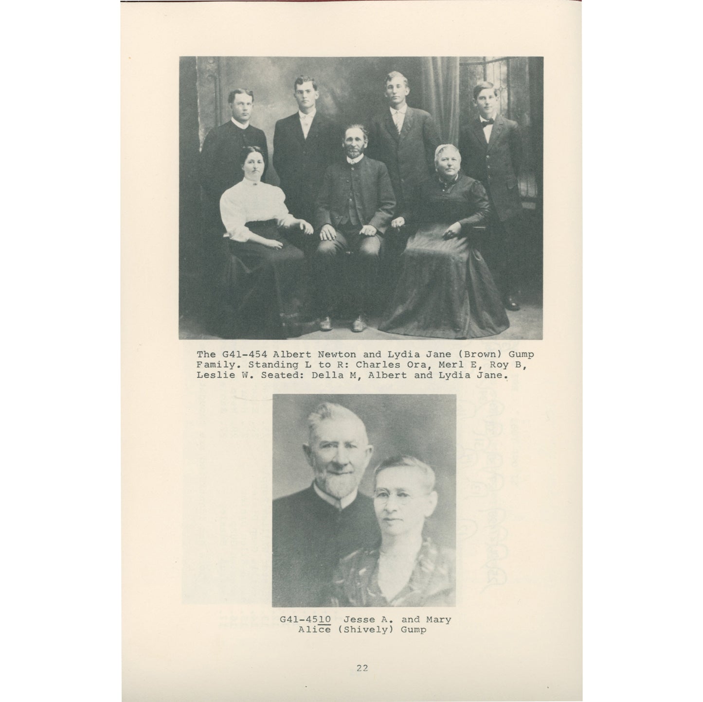 Comprehensive Gump/Gumpp genealogy (1732–1983) with photos, German origins, and Midwest migration. Gateway Press hardcover. Miscellaneous family photos.