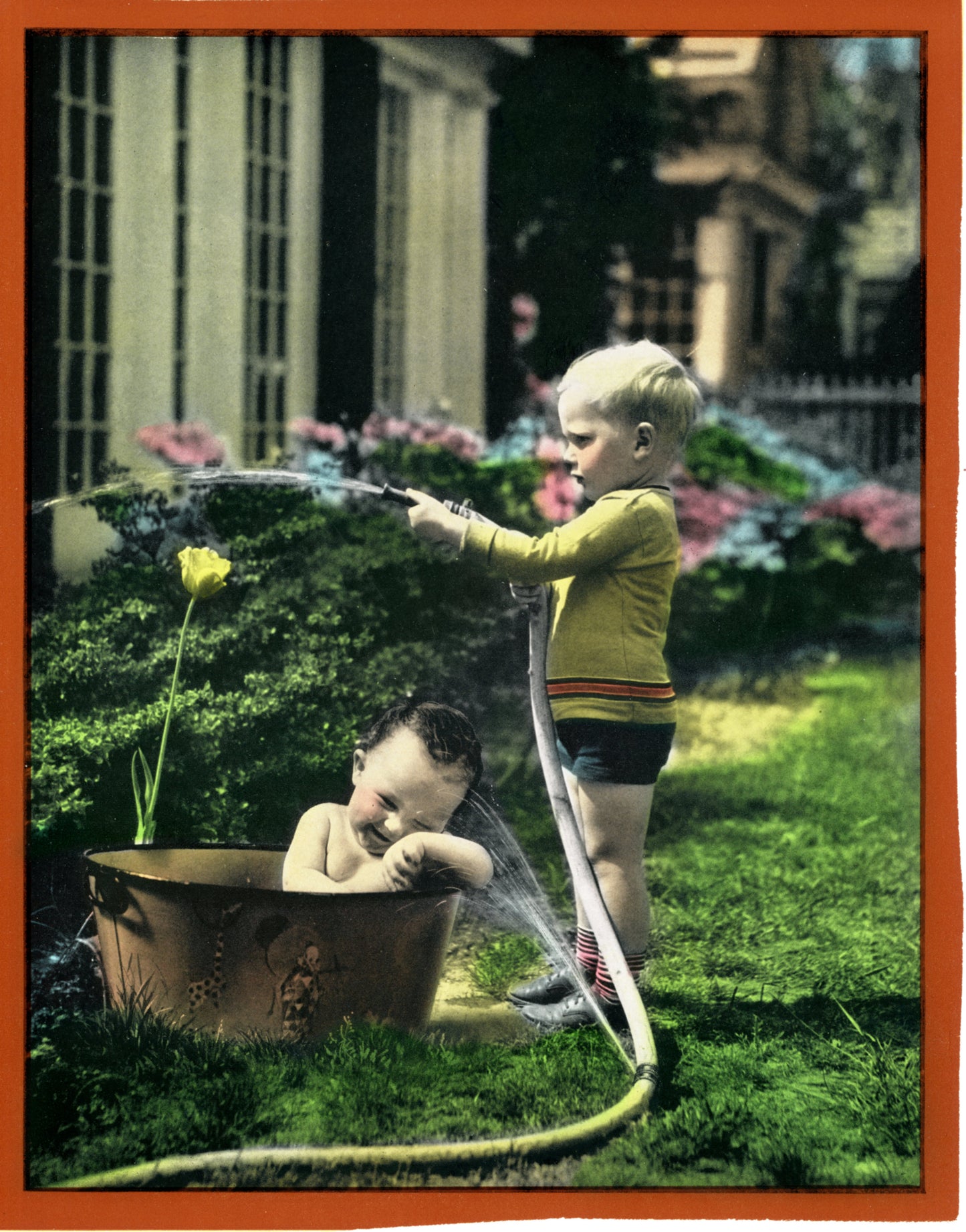 H Armstrong Roberts Boy with Hose 1933 7 x 9