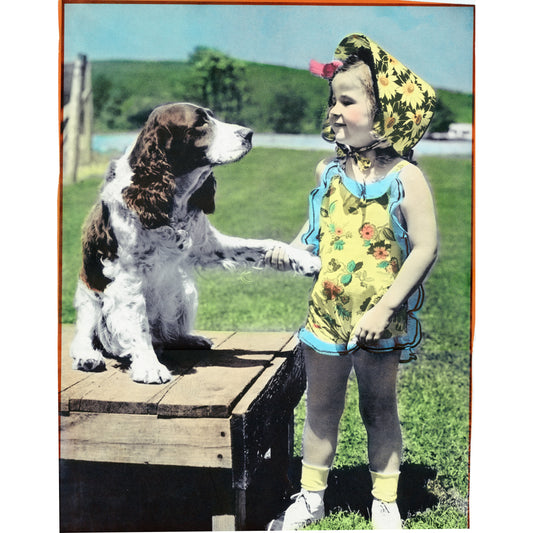 Harold_M._Lambert_Girl_Shaking_Hands_with_Spaniel_1939_Large_Square