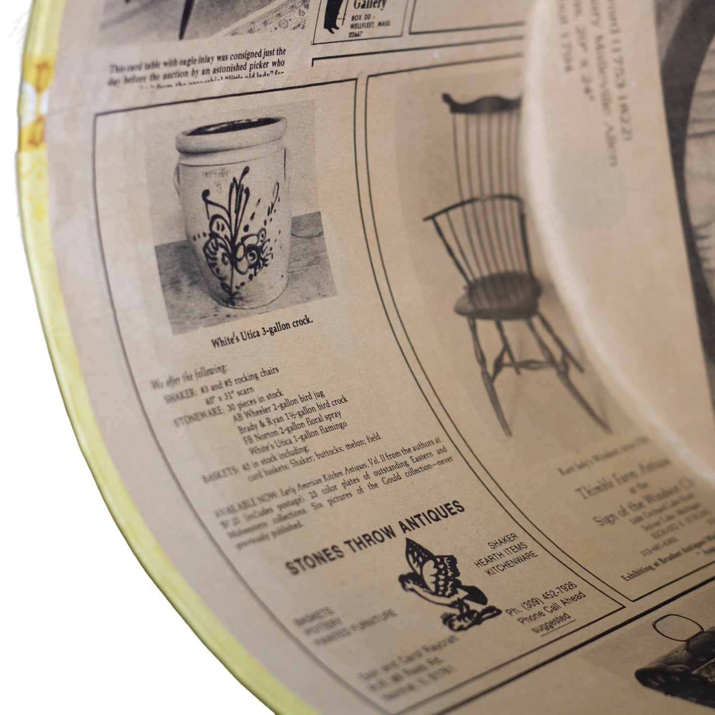 Reproduction Bride's Box – Vintage Wallpaper Lamb Motif Hat Box, Handcrafted Circa 1970s