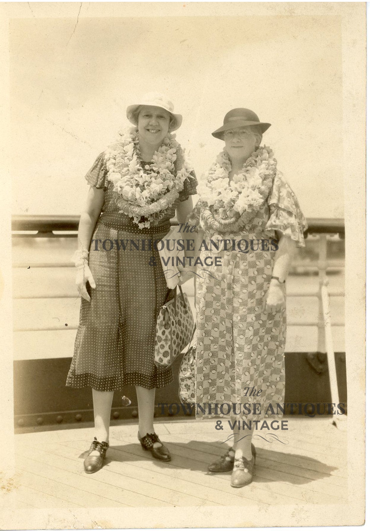 VACATIONING IN HAWAII Vintage Tourist Photograph by Luke Photo Studio Honolulu Circa 1930s