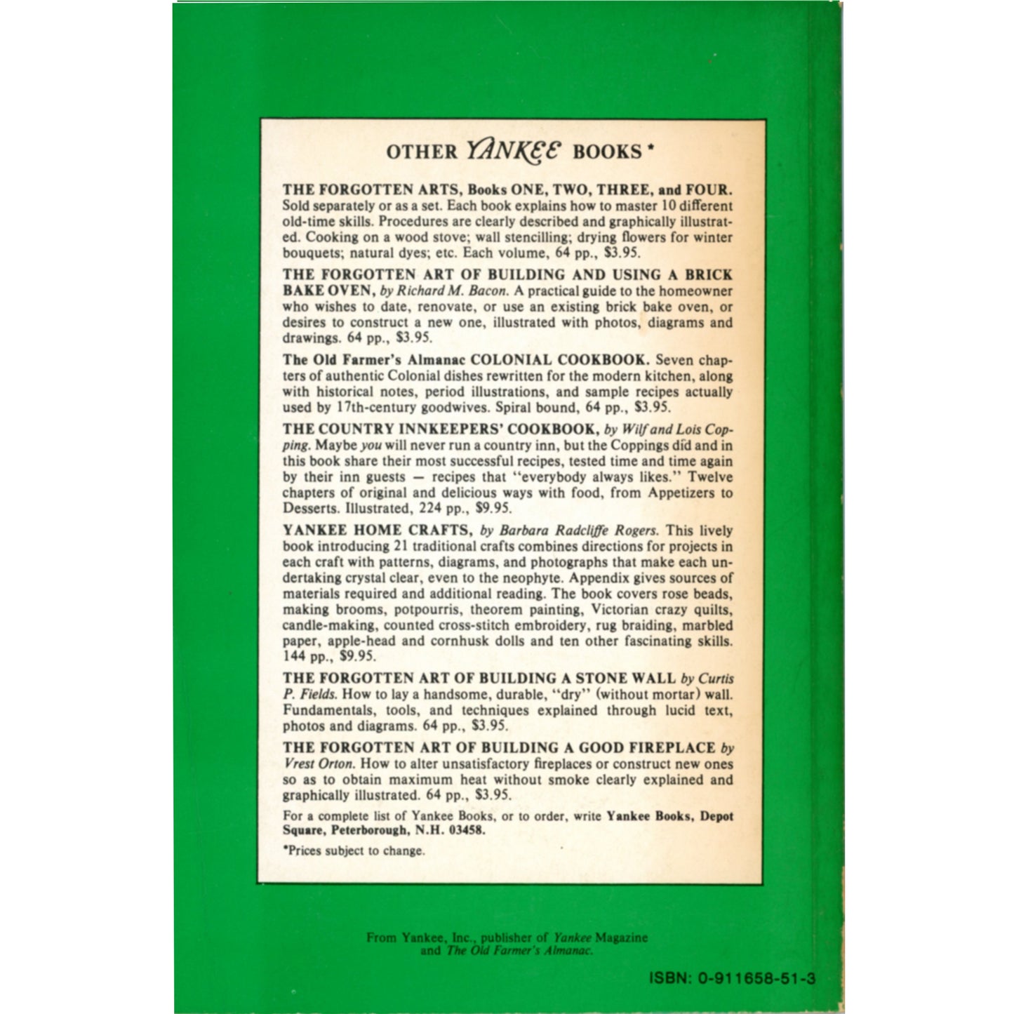 Forgotten Art of Growing Herbs Book 1972 Yankee Gardening Vintage homesteading book (back cover image)