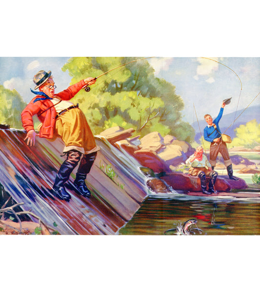 Hintermeister Fishing Art There's Many A Slip Large Calendar Proof 14 x 9.5