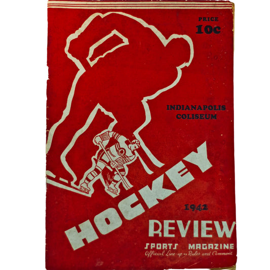 1940–41 Indianapolis Capitals Hockey Preview Program — AHL — Player Profiles & Ads
