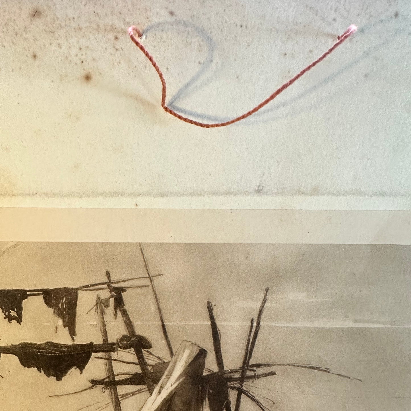 Early 1900s Golden Age Illustration – Arthur I. Keller Eskimo Village Collotype Print on Embossed Mount