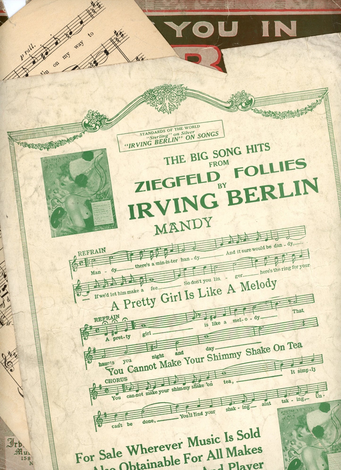 Early Copy of Irving Berlin Score & Lyrics: SEE YOU IN C-U-B-A Vintage Sheet Music ©1920