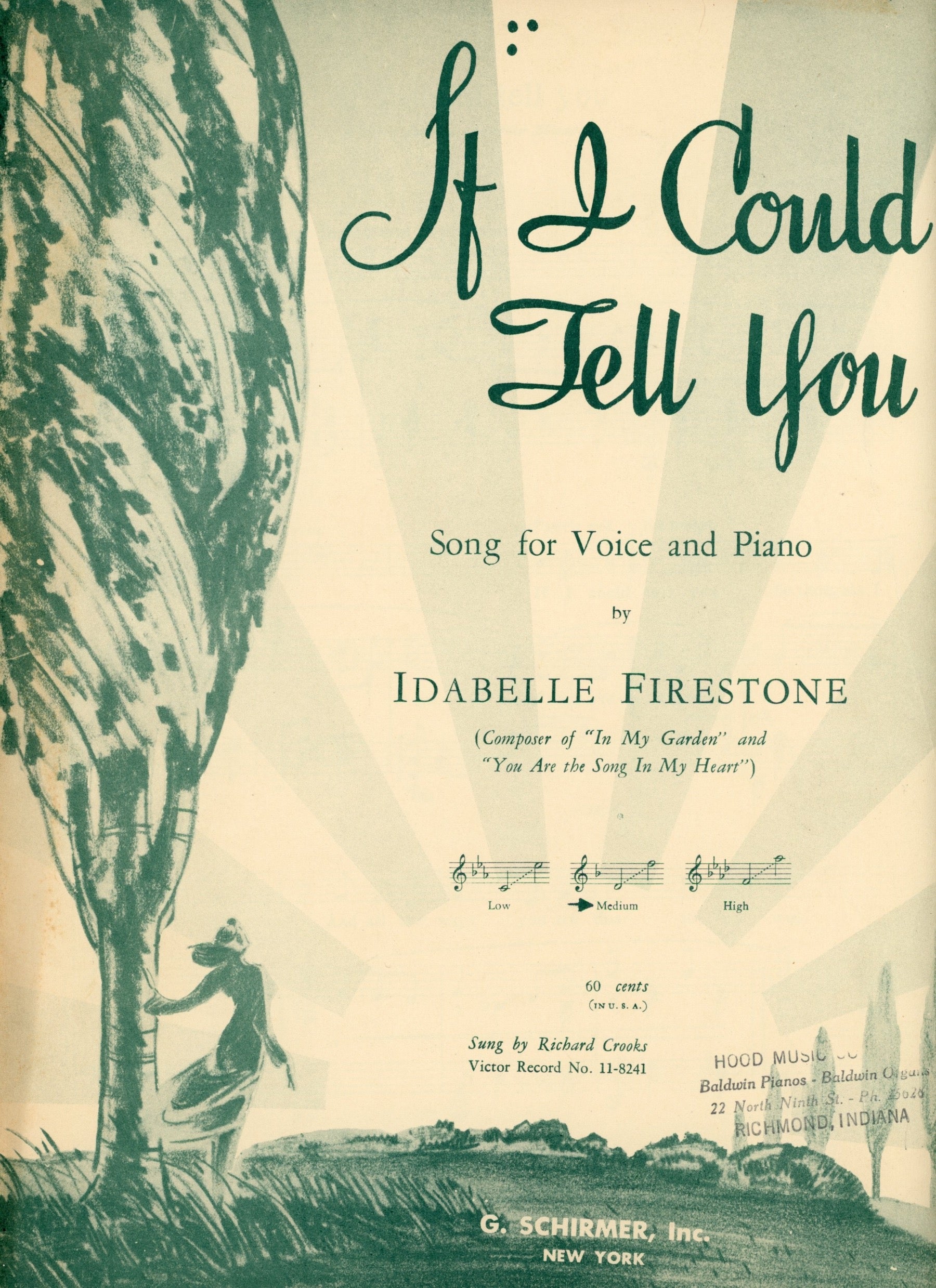 IF I COULD TELL YOU Vintage Sheet Music by Idabelle Firestone ©1940 1942