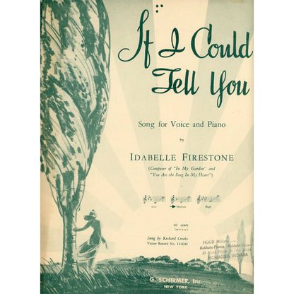 IF I COULD TELL YOU Vintage Sheet Music by Idabelle Firestone ©1940 