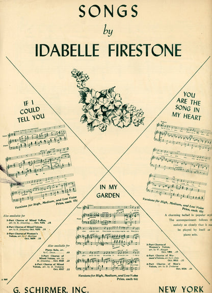 IF I COULD TELL YOU Vintage Sheet Music by Idabelle Firestone ©1940 1942